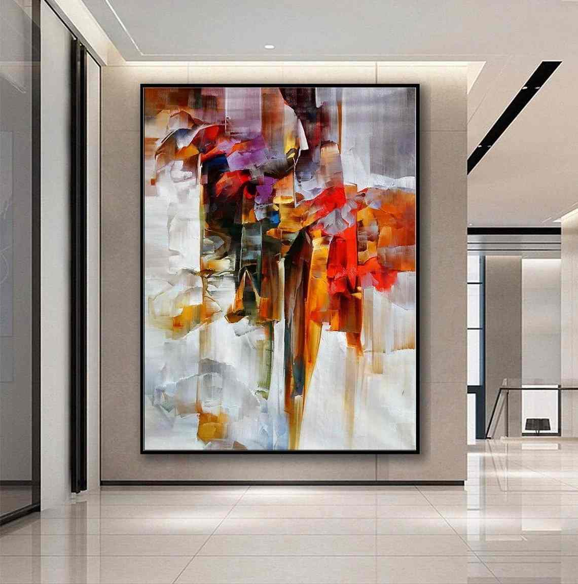 Red Original Room White You Abstract Canvas Wall Art 1QZF7